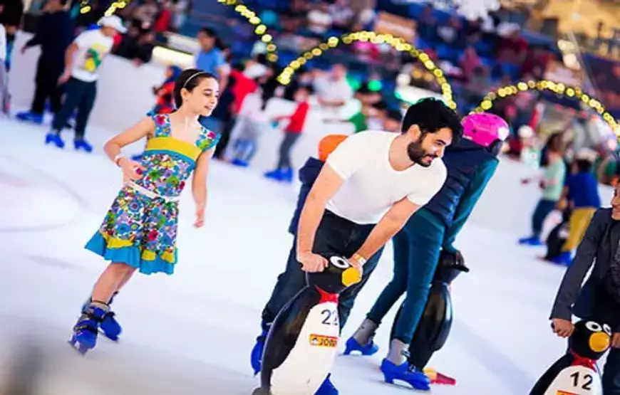 It is a popular spot to enjoy ice skating and other winter activities in the sunny city of Dubai.