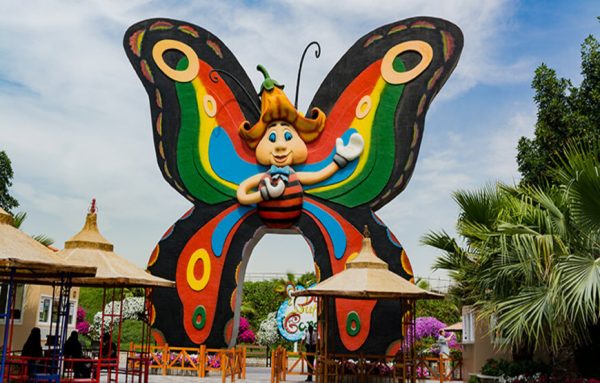 Beautiful butterfly garden in Dubai featuring colorful butterflies, greenery, and peaceful surroundings