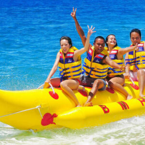 Take a thrilling ride on a Banana Boat in Dubai. Experience the excitement of gliding across the Arabian Gulf with friends and family.