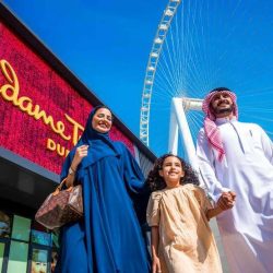 Madame Tussauds Dubai wax figure of Angelina Jolie posing on the red carpet